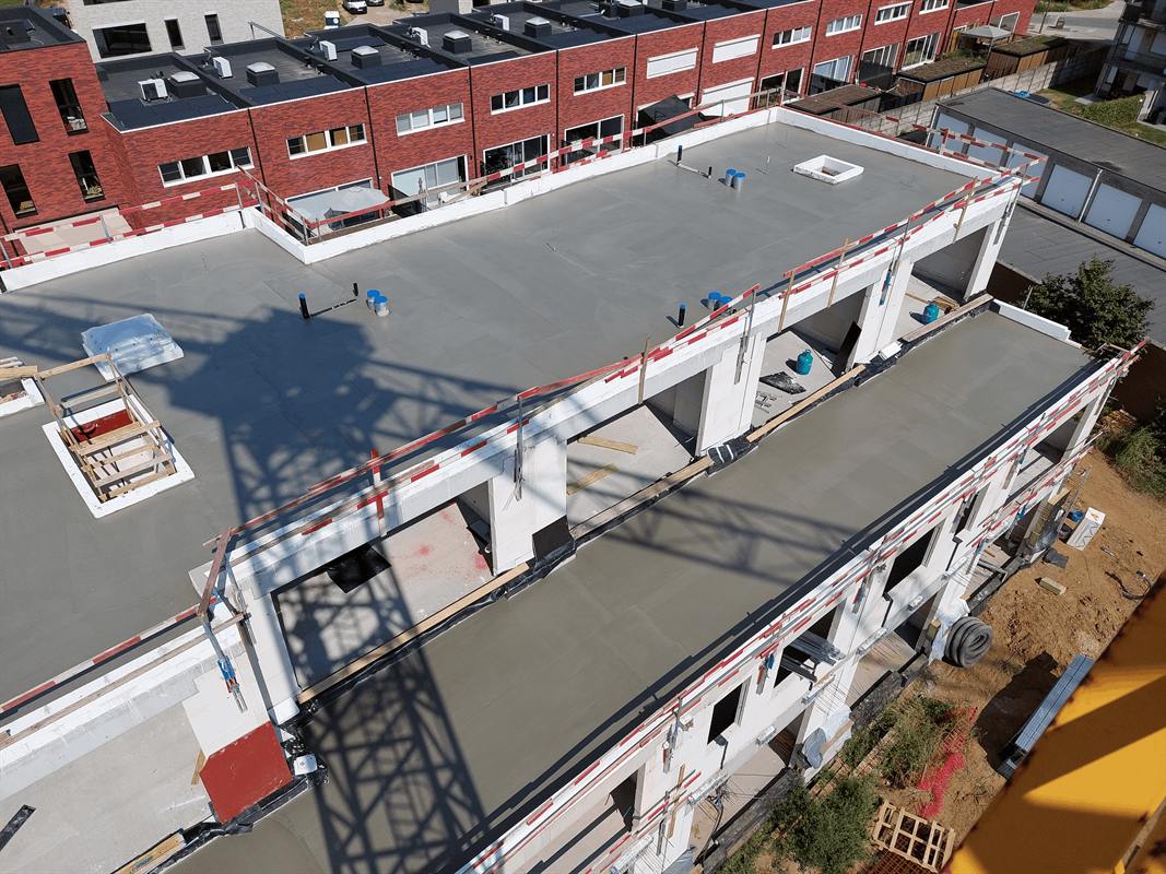 Toepassing van hellingsbeton op platte daken